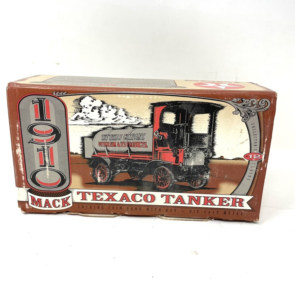 1910 Mack Tanker Truck Series #12 Die-Cast Metal Bank Key Ertl 1995 Texaco Bank